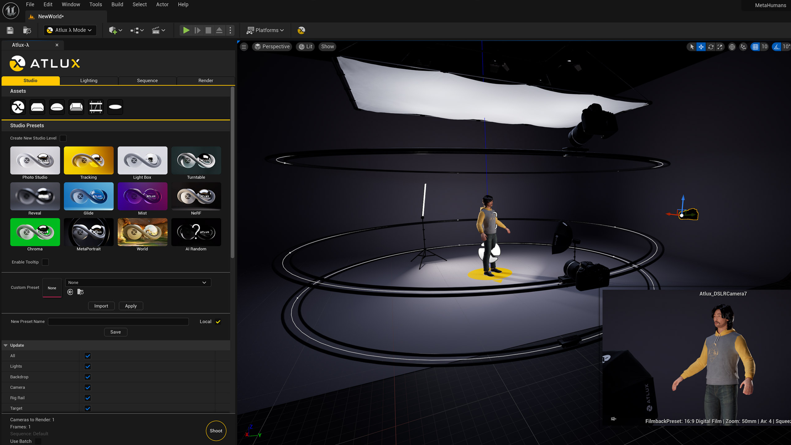 Atlux λ for Unreal Engine - MetaHuman Visualization